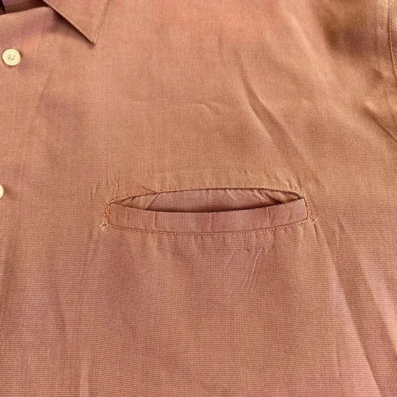 Weatherproof Men's Red Orange Soft Lightweight Short Sleeve Button Down Shirt XL - Picture 9 of 10